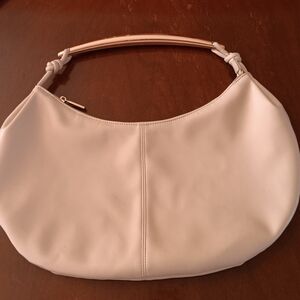 Ann Taylor Cream Hobo Bag with Gold Accent